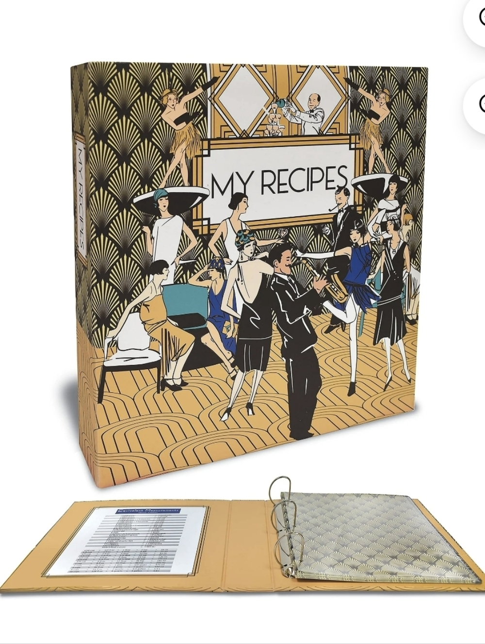Better Kitchen Products Recipe Binder Art Deco "Roaring 20's" NWT
